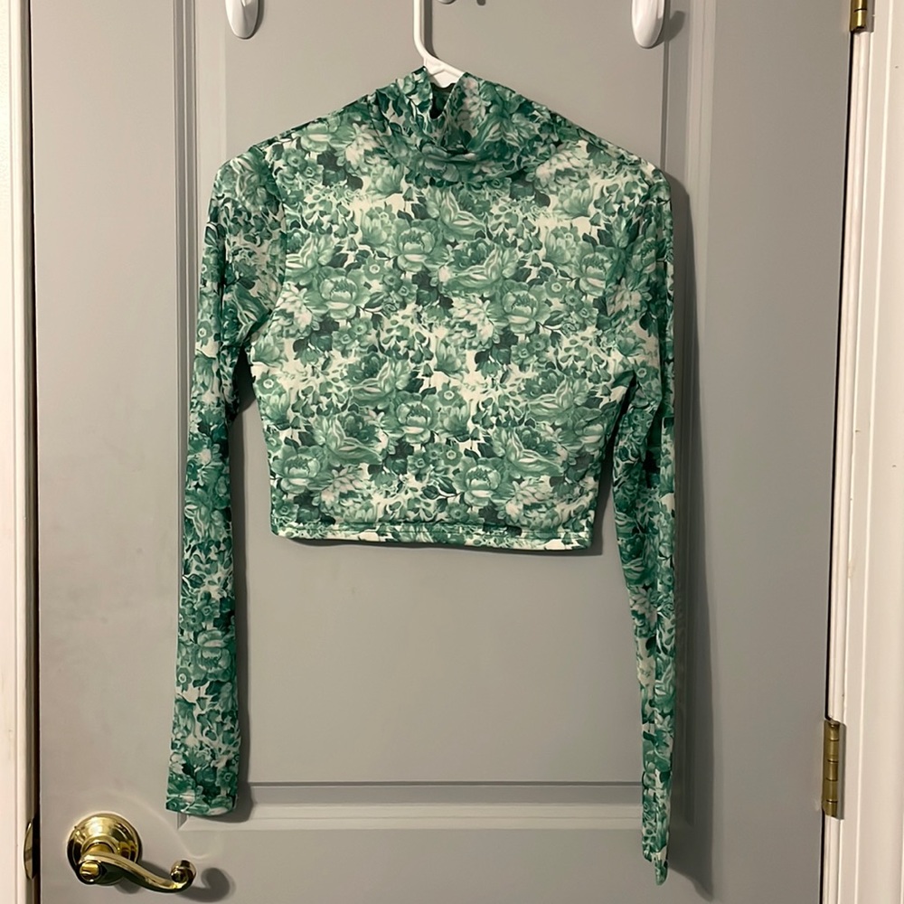 | Long Sleeve Turtleneck Crop Top